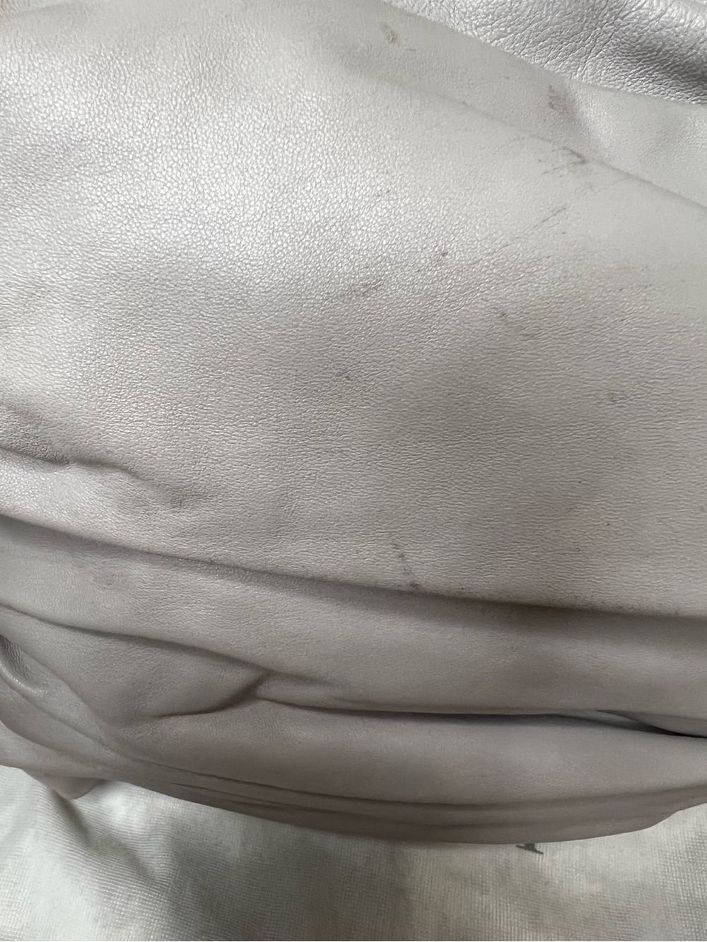 CHRISTIAN DIOR LIBERTINE HOBO PEARL GRAY PLEATED LAMBSKIN LEATHER - Picture 13 of 16